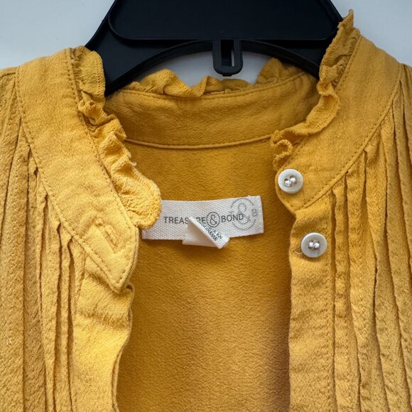 Treasure & Bond Button Down Blouse with Ruffle Collar XXS - Picture 6 of 10